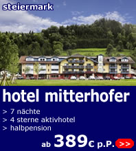 Aktiv- & Skiurlaub im Hotel Mitterhofer ab 389 euro